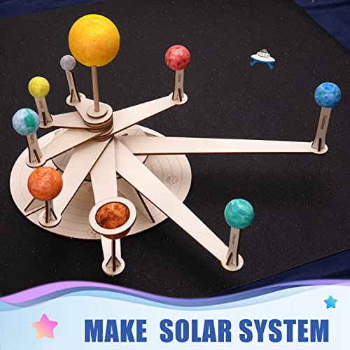 Pllieay Solar System Model Foam Ball Kit Includes 12 Color Pigments, Palette, 18PCS Mixed Sized Polystyrene Spheres Balls, Toothpick Flag, Painting Pllieay