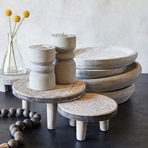 Santa Barbara Design Studio Table Sugar Hand Carved Paulownia Wood Serving Bowl, Medium, Grey,8 cubic inches Santa Barbara Design Studio