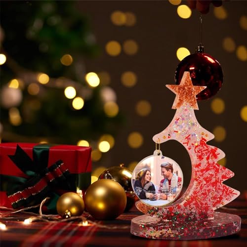 Christmas Tree Photo Frame Resin Molds Epoxy Resin Picture Frame Mold Handmade Silicone Mold Resin Casting Molds for DIY Christmas Gifts Ornament OMDBAGD
