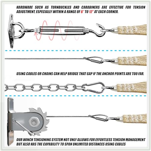 ColourTree 12' x 20' Beige Sun Shade Sail Rectangle Canopy Fabric Cloth Screen, Water Permeable & UV Block UPF50, Heavy Duty, Carport Patio Outdoor - ColourTree