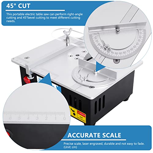 MXBAOHENG Mini Table Saw S3 Portable Precision Craft Table Saw, 1/2" Adjustable Cut Depth, Seven Speed Adjustable Power Supply, Small Hobby Table Saw MXBAOHENG