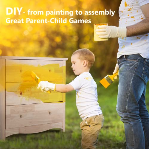 VINGLI Unfinished Natural Solid Wood 3 Drawer Dresser for Bedroom, Farmhouse Dressers & Chests of Drawers Color DIY Rubber Wood Dresser with Full VINGLI