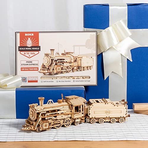ROKR 3D Wooden Puzzle Mechanical Car Model Kit - DIY Self-Build Vehicle for All Ages, Perfect Gift for Birthdays and Holidays ROKR