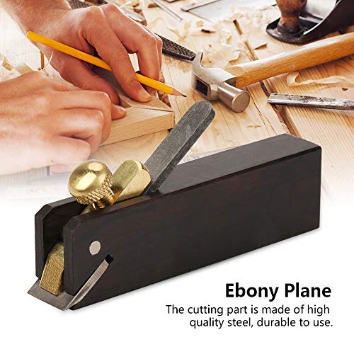 Mini Wood Planer Hand Tool, Pocket Plane 3 inch Wood Ebony Plane Hand Plane Wood Trimming Plane DIY Woodcraft Gadgets w/Planer Blade and Metal Fixer Ejoyous