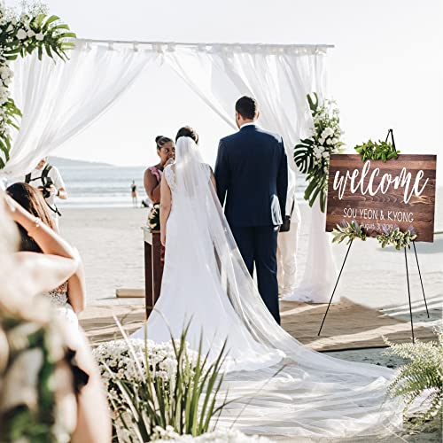 JNZYB Easel Stand for Display Wedding Sign & Poster - 63 Inches Tall Easle for Display Holder - Portable Collapsable Poster Easel - Floor Adjustable JNZYB