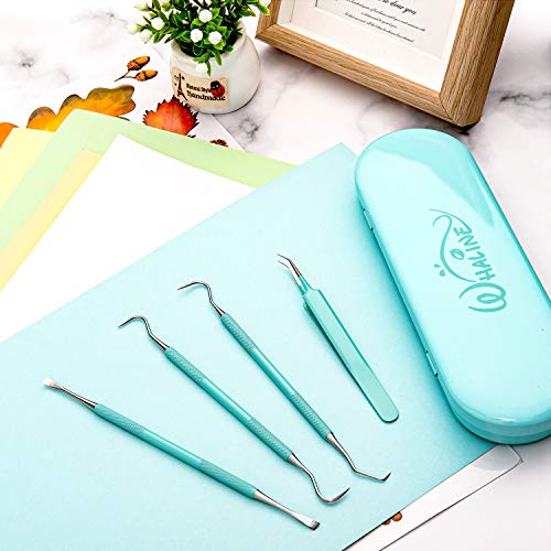 Whaline Weeding Vinyl Tools 4 Pieces Precision Stainless Steel Cricut Weeder Tool with Case Vinyl Craft Paper Craft Tool Kit for Silhouettes Cameos Whaline
