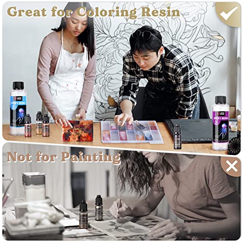 LET'S RESIN Metallic Alcohol Ink Set-24 Colors Metal Color Alcohol Based Resin Ink, High Concentrated & Shimmer Mixatives, Alcohol Paint for Epoxy LET'S RESIN