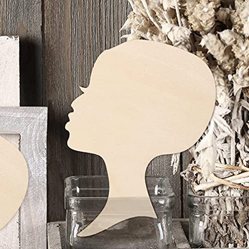 SAFIGLE 12pcs Painting Wood Chips Wooden Wreath Cutout Wood Slices African Girl Art Cutout Crafts for Women Unfinished Wood Cutout Wood Crafts SAFIGLE