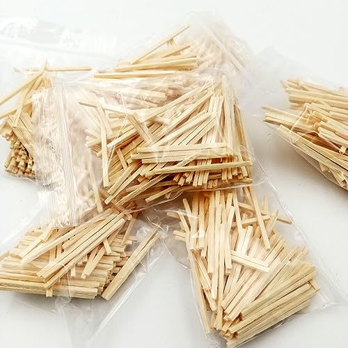 Cayway 300 Pieces Miniature Wood Sticks Wooden Dowels Unfinished Hardwood Strips Natural for DIY Crafts Model Making Production of Railing Cayway