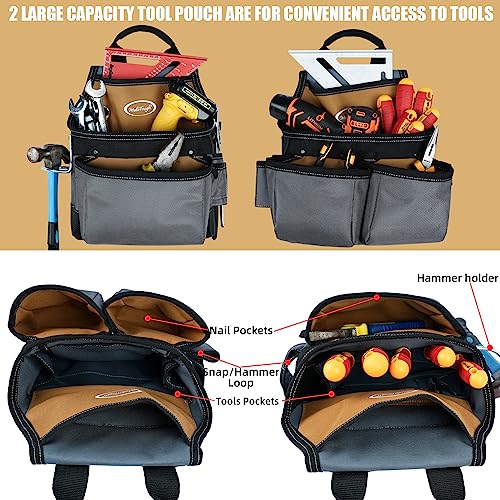 MELOTOUGH Tool Belt with Suspenders Tool Bag Suspenders Framers Comb Apron Tool Belt Construction Tool Pouch Builder Heavy Duty Carpenter Suspension MELOTOUGH