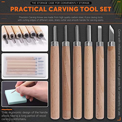 Rustark 24 Pieces Block Printing Starter Tool Kit with Whetstone, Stamp Block, Carving Tools, Tracing Papers,Pencil, Gloves,Eraser and Scrapper, Rustark