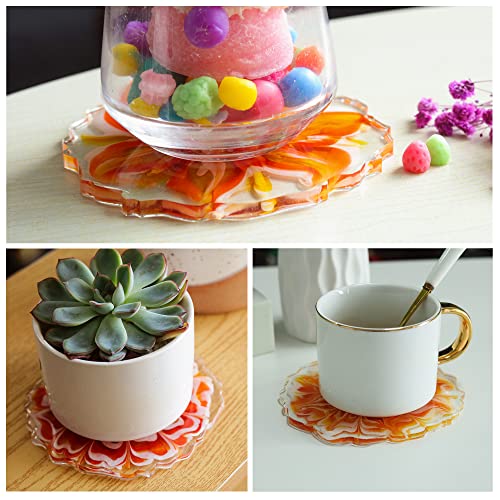 LET'S RESIN Geode Resin Coaster Molds, 4 Pcs Druzy Silicone Agate Coaster Molds LET'S RESIN