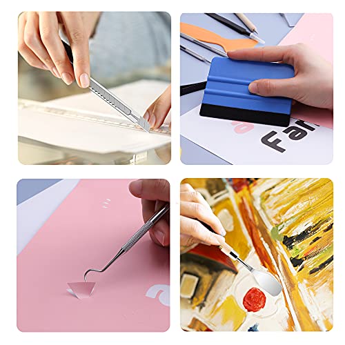 Famomatk 27PCS Craft Weeding Tools for Vinyl Kit,Utility Knife Set with 12Inch Paper Cutter Trimmer for Scrapbooking,Silhouettes,Cameos,DIY Art Famomatk