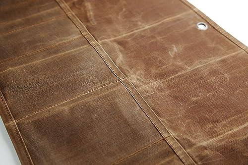 ironcube Tool Roll Tool Pouch, 6 Pocket Tool Storage Bag, Storage for Hand Tools, Gardening Tools, and Woodworking Tools. (Brown) ironcube