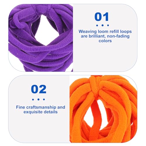 VICASKY 192pcs Loom Weaving Craft Loop Refill Elastic Potholder Loop Multiple Colors Stretchy Braided Rope for Christmas DIY Crafts Supplies Weaving VICASKY