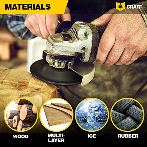 GRAFF Premium Wood Carving Disc 4 1/2 Inch for Angle Grinder - Shaping and Grinding Wheel for Wood, Drywall, Chipboard, Plastic - Woodworking Angle GRAFF