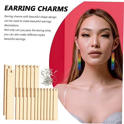 VILLCASE 5 Sets Blank Wood Earrings Unfinished Earring Pendants Blank Earring Unfinished Earring Tags Earring Jump Rings Earring Blanks Earring VILLCASE