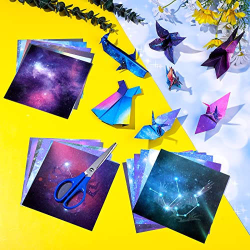 150 Sheets Double Sided Origami Paper Kit 6 x 6 Inch Beautiful Sky Scrapbook Paper Galaxy Outer Space Star Pattern Paper Easy Folding for Arts Crafts Chinco