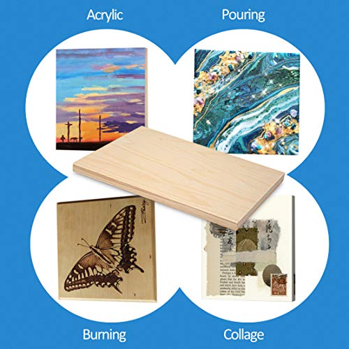 Unfinished Birch Wood Canvas Panels Kit, Falling in Art 4 Pack of 2 Sizes 11x14' and 9x12' Studio 3/4’’ Deep Cradle Boards for Pouring Art, Crafts, Falling in Art