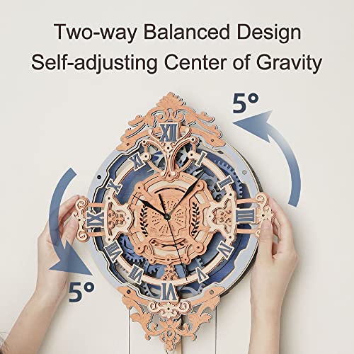 ROKR 3D Wooden Puzzles for Adults Mechanical Clock Kits-Romantic Notes Clock, DIY Clock Model Kits Brain Teaser Puzzles, DIY Crafts/Hobbies/Gifts ROKR