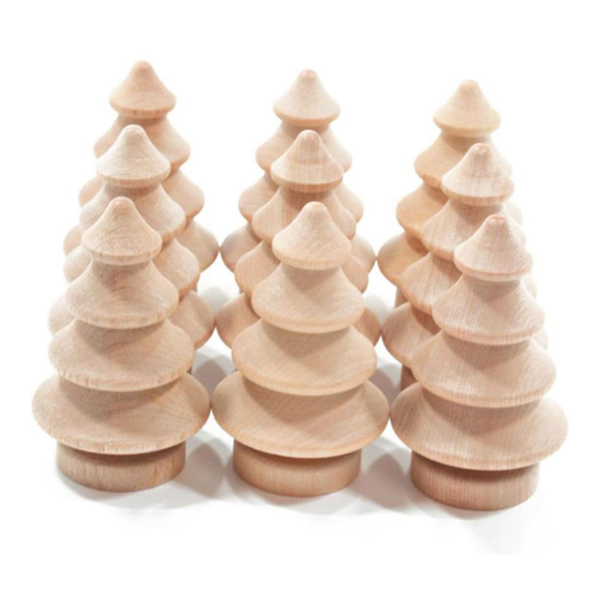 ABOOFAN 10pcs Christmas Tree Wood Ornaments Tree Pegs Wooden Tree Decor DIY Wooden Dolls to Paint Wood Toy Wood Christmas Trees for Crafts Unfinished ABOOFAN