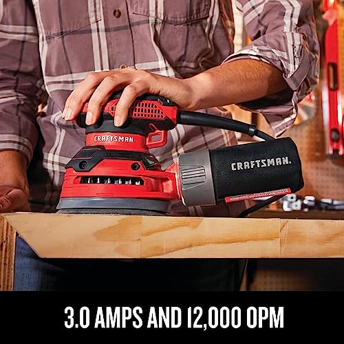 CRAFTSMAN Orbital Sander, 5 inch, 12,000 OPM, 3 Amp, Corded (CMEW231) Craftsman