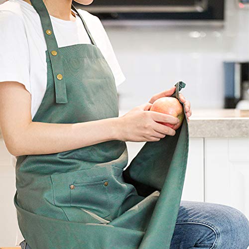 MORNITE Art Aprons for Painting Pottery Ceramics, Mens Women Kitchen Cooking Aprons Waterproof Green MORNITE