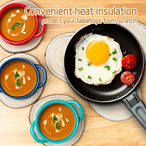 OBTANIM 5 Pcs Natural Wood Slices 6-7 Inch Large Unfinished Round Wooden Circles with Tree Bark for Table Centerpieces DIY Painting Crafts Wedding OBTANIM