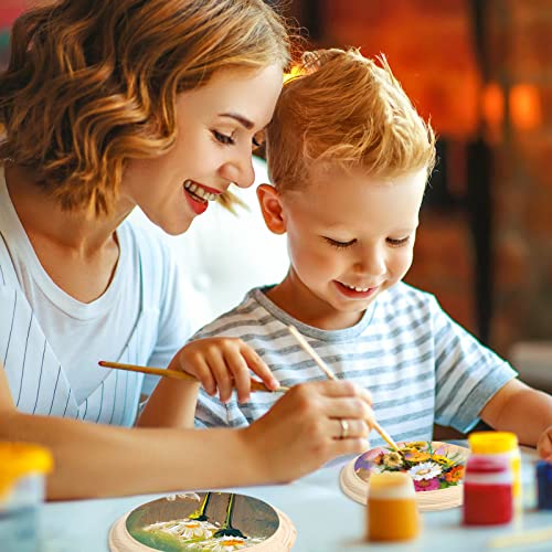 Pllieay 2Pcs 5 Inch Round Wooden Plaque Natural Pine Wood Base Unfinished Circle Plaque for Craft Projects and DIY Home Decoration Pllieay