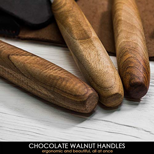 BeaverCraft Deluxe Wood Carving Tools Kit S19x - Wood Carving Knife Whittling Kit Wood Carving Whittling Knife Set with Leather Strop and Polishing BeaverCraft