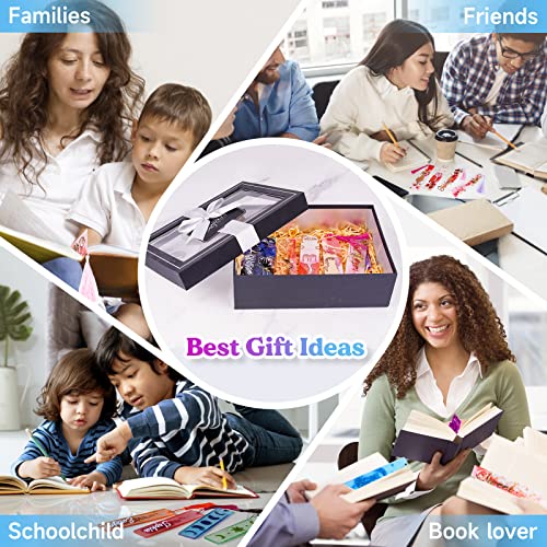 LET'S RESIN Bookmark Resin Molds Silicone 1.5'' Wide, Blank and Cat Moon Pattern Silicone Bookmark Molds Kit with 20pcs Tassels, Rectangle Bookmark LET'S RESIN