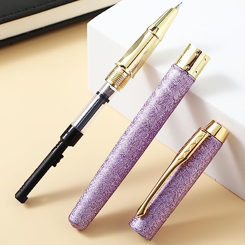Cobee® Frosted Finish Fountain Pen, 0.38mm Extra Fine Point Metal Fountain Pen Lightweight Calligraphy Pen Slim Business Pen Luxury Pen for Men Women