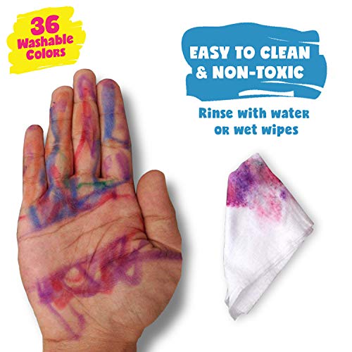 DOODLE HOG NOYO 36 Colors Gel Crayons for Toddlers and Kids - Non Toxic - 3 in 1 Washable Bolder Crayons | Pastel Watercolor Paint Effects | Ages 3 DOODLE HOG