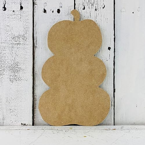 Fall Stacked Pumpkin Unfinished Cutout, Wooden Shape, Paint-able MDF Build-A-Cross