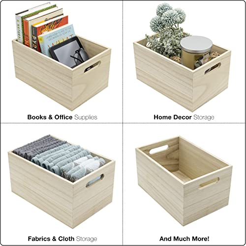 Sorbus Unfinished Wood Crates - Organizer Bins, Wooden Box for Pantry Organizer Storage, Closet, Arts & Crafts, Cabinet Organizers, Containers for Sorbus