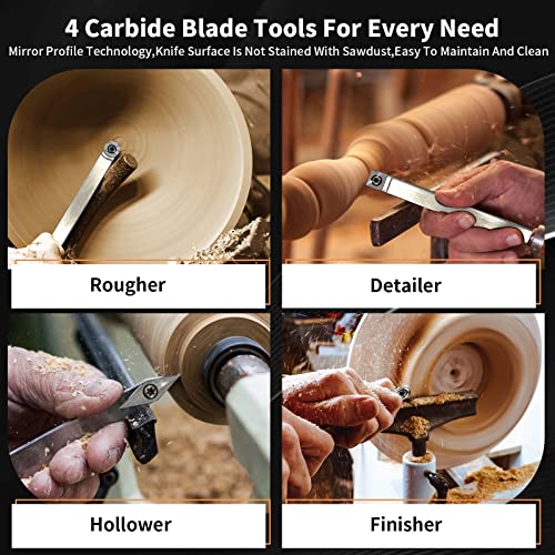 NNBWKIXI 12PCS Carbide Lathe Tools Carbide Inserts for Wood Lathe Turning Tool,Include 11mm Square with Radius,12mm and 8.9mm Round,30x10mm Diamond NNBWKIXI