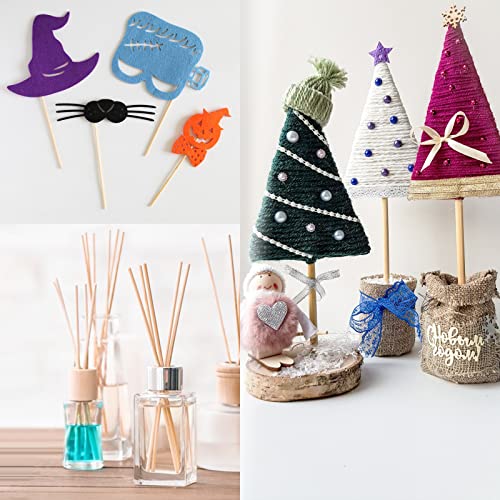 Moukiween Wooden Dowel Assorted Sizes Wooden Dowel Rods for Crafting 1/8, 3/16, 1/4, 5/16, 3/8 x 6 Inch Wood Dowels,Unfinished Natural Wooden Sticks Moukiween