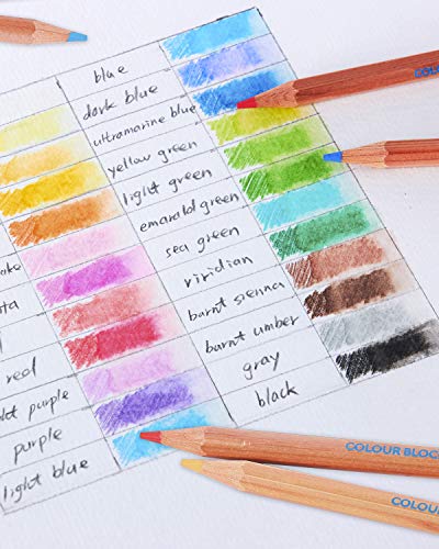 COLOUR BLOCK Watercolor Pencil Set 24PC with Premium Cedar Handle I Ideal pencil kit for Drawing, Sketching, Coloring and Painting COLOUR BLOCK