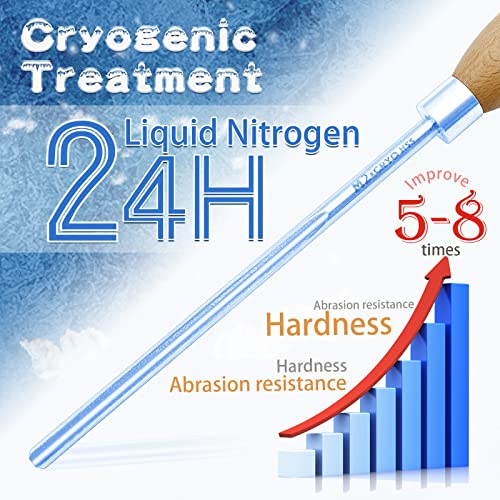 UF-SHARP 1/2 inch Bowl Gouge for Wood Lathe,M2 Cryo HSS Wood Turning Tools with Beech Wood Handle (1/2 inch) UF-SHARP