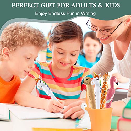 VIPbuy 2 Count 100% Handmade Wood Carved Gel Ink Pens -Novelty Refillable Writing Pens Office School Supplies Birthday Christmas Gift, Unicorn VIPbuy