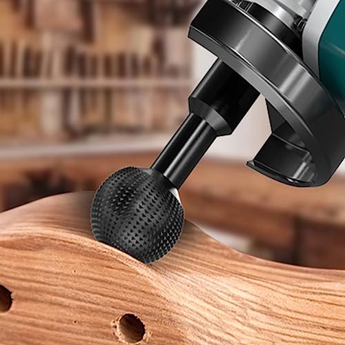 Pomsare Sphere Rotary Burr with 5/8-11 Threads for 4 1/2 and 5 Inch Angle Grinder, Ball Gouge Angle Grinder Attachments Power Carving Tools for Wood Pomsare