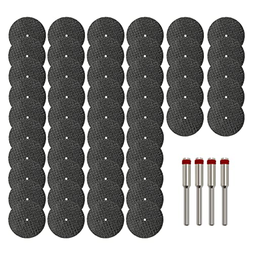 50pcs Rotary Tool Cut Off Wheels 1-1/4'' Fiberglass Reinforced Cutting Wheel Discs with 4Pcs Mandrels Rotary Tool Accessories for Cutting Metal, YGFRSTO