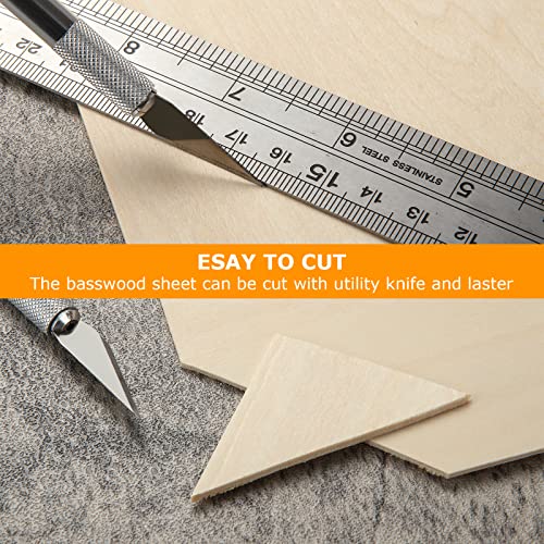 DAJAVE 25 Pack 8x12 Inch Basswood Sheets, 1/16 Inch Thin Craft Plywood Sheets, Unfinished Wood Sheets for Crafts, DIY Wood Arts, Model Making, Wood DAJAVE