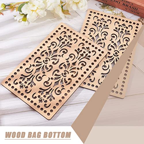 ULTNICE 2 Pcs Wooden Basket Bottoms Crochet Wood Base Cushion Crochet Bag Bottom for DIY Knitting Crochet Bag Supplies ULTNICE