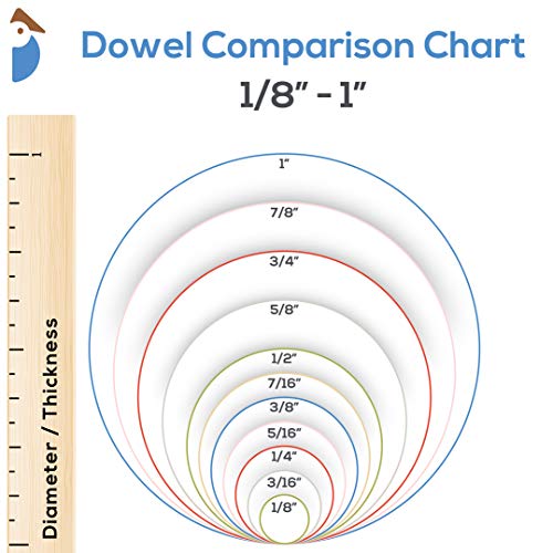Dowel Rods Wood Sticks Wooden Dowel Rods - 3/8 x 6 Inch Unfinished Hardwood Sticks - for Crafts and DIYers - 25 Pieces by Woodpeckers Woodpeckers