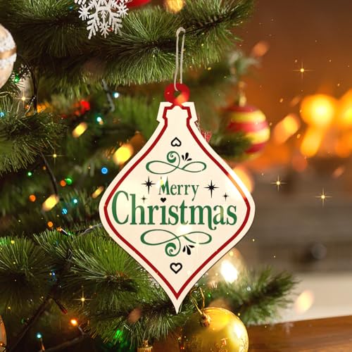 Large Christmas Wooden Ornaments to Paint 10Pcs, DIY Blank Unfinished Bell Wood Cutout Ornament for Crafts Hanging Decorations, Halloween Sophena