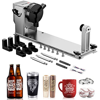 ORTUR YRC1.0, Y-axis Rotary Chuck for Most Laser Engravers, Jaw Chuck Rotary, Y-axis Rotary Roller Engraving Module for Engraving Cylindrical