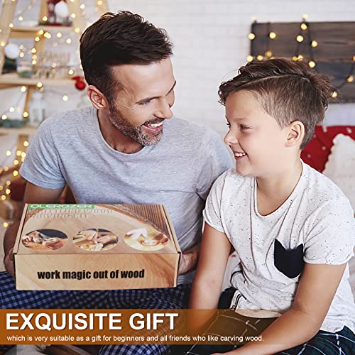 Olerqzer Whittling Wood Carving Kit,22PCS Wood Carving Tools Hand Carving Knife Set for Beginners Adults and Teens,3PCS Whittling Knife 9PCS Blocks & Olerqzer