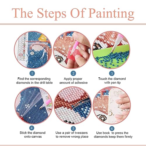 5D Diamond Painting Kits for Kids with Wooden Frame - Stitch Diamond Art for Kids Ages 6-8-10-12,DIY Art and Crafts Big Gem Gift Diamond Dots Ammklfh