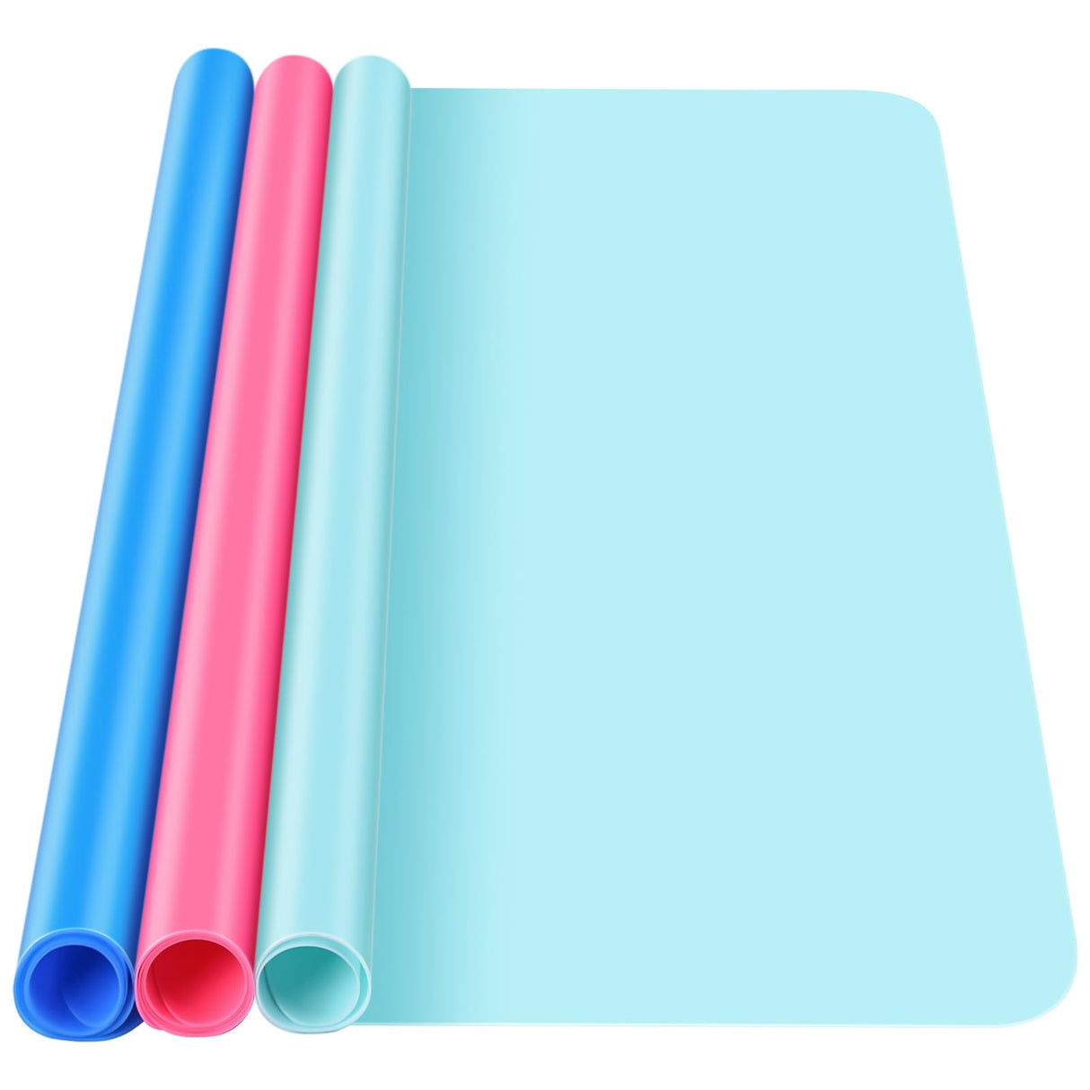 3 Pack Silicone Craft Mat, IKOCO 15.7"x 11.8" Silicone Mat Bulk Playdough Mat Nonslip and Nonstick Silicone Sheets for Crafts, Paint, Resin Casting IKOCO